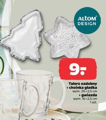 Talerz ozdobny choinka gładka promocja w Netto