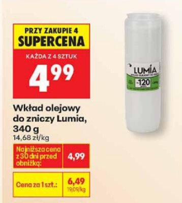 Wkład olejowy do zniczy Lumia, 340 g promocja w Biedronka