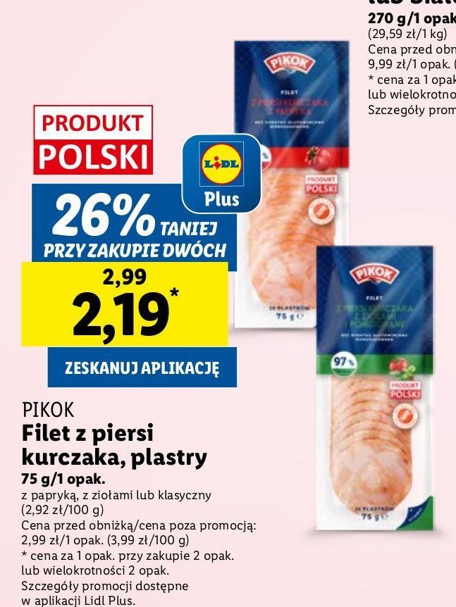 Filet z piersi kurczaka z papryką Pikok promocja