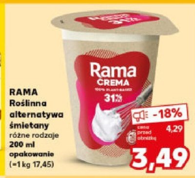 Alternatywa śmietany Crema 200 ml promocja w Kaufland