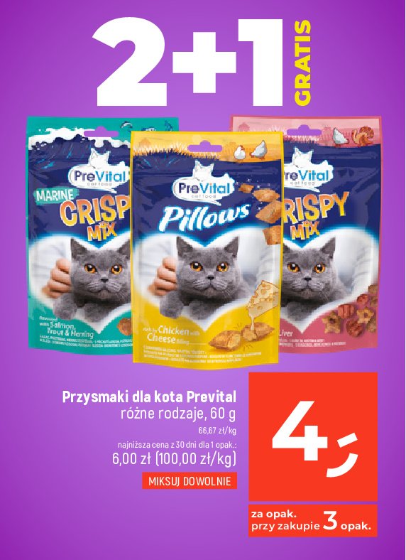 Przysmak dla kotów crispy mix Prevital promocja