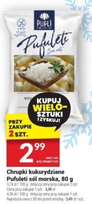 Chrupki kukurydziane Pufulets z różnymi smakami promocja w Twój Market