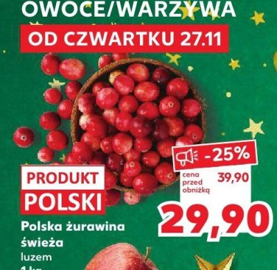 Żurawina polska świeża luzem promocja w Kaufland
