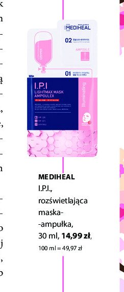 Maska-ampułka rozświetlająca Mediheal promocja