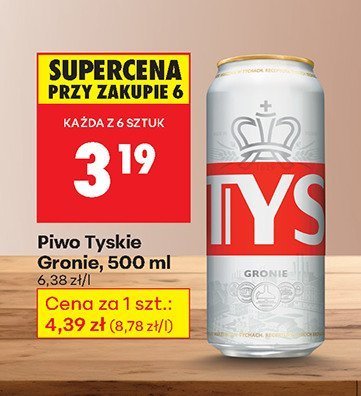 Piwo Tyskie Gronie, 500 ml promocja w Biedronka