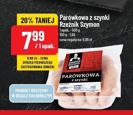 Parówkowa z szynki Rzeźnik szymon poleca promocja