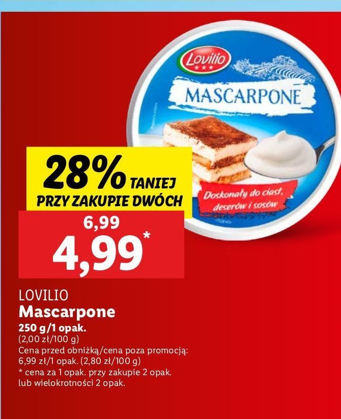 Ser mascarpone Lovilio promocja w Lidl