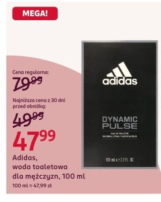 Woda toaletowa Adidas dla mężczyzn promocja w Rossmann