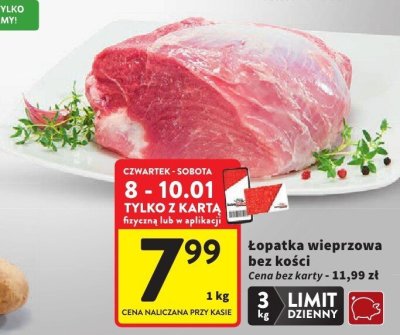 Łopatka wieprzowa bez kości promocja w Intermarche