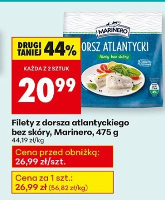 Filety z dorsza atlantyckiego bez skóry, Marinero, 475 g promocja w Biedronka