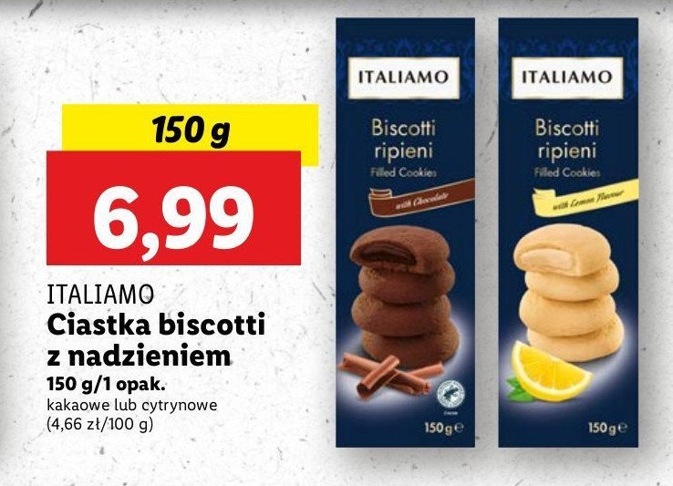 Ciastka z nadzieniem z kremem czekoladowym Italiamo promocja