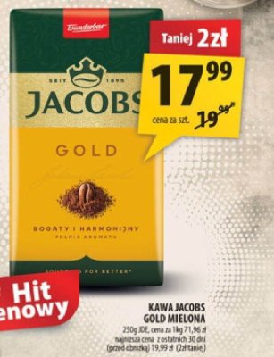 Kawa JACOBS GOLD MIELONA 250g promocja w Arhelan
