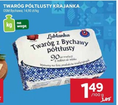 Twaróg półtłusty Krajanka OSM Bychawa 14,90 zł/kg promocja w Stokrotka