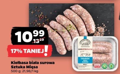 Kiełbasa biała surowa Sztuka Mięsa promocja w Netto