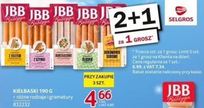 Kiełbaski JBB Bałdyga 190 g - różne rodzaje i gramatury promocja w Selgros