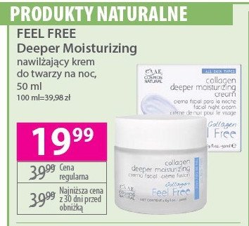 Krem do twarzy nawilżający na noc collagen FEEL FREE DEEPER MOISTURZING promocja