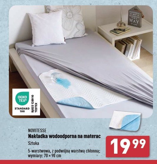 Nakładka wodoodporna na materac 70 x 90 cm Novitesse promocja