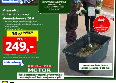 Mieszadło akumulatorowe 20v Parkside promocja
