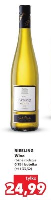 Wino Riesling różne rodzaje 0,75 l butelka promocja w Kaufland