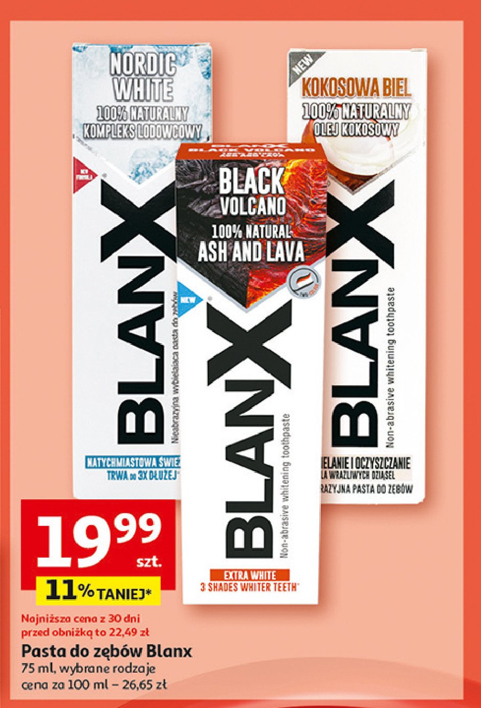 Pasta do zębow Blanx black volcano promocja w Auchan