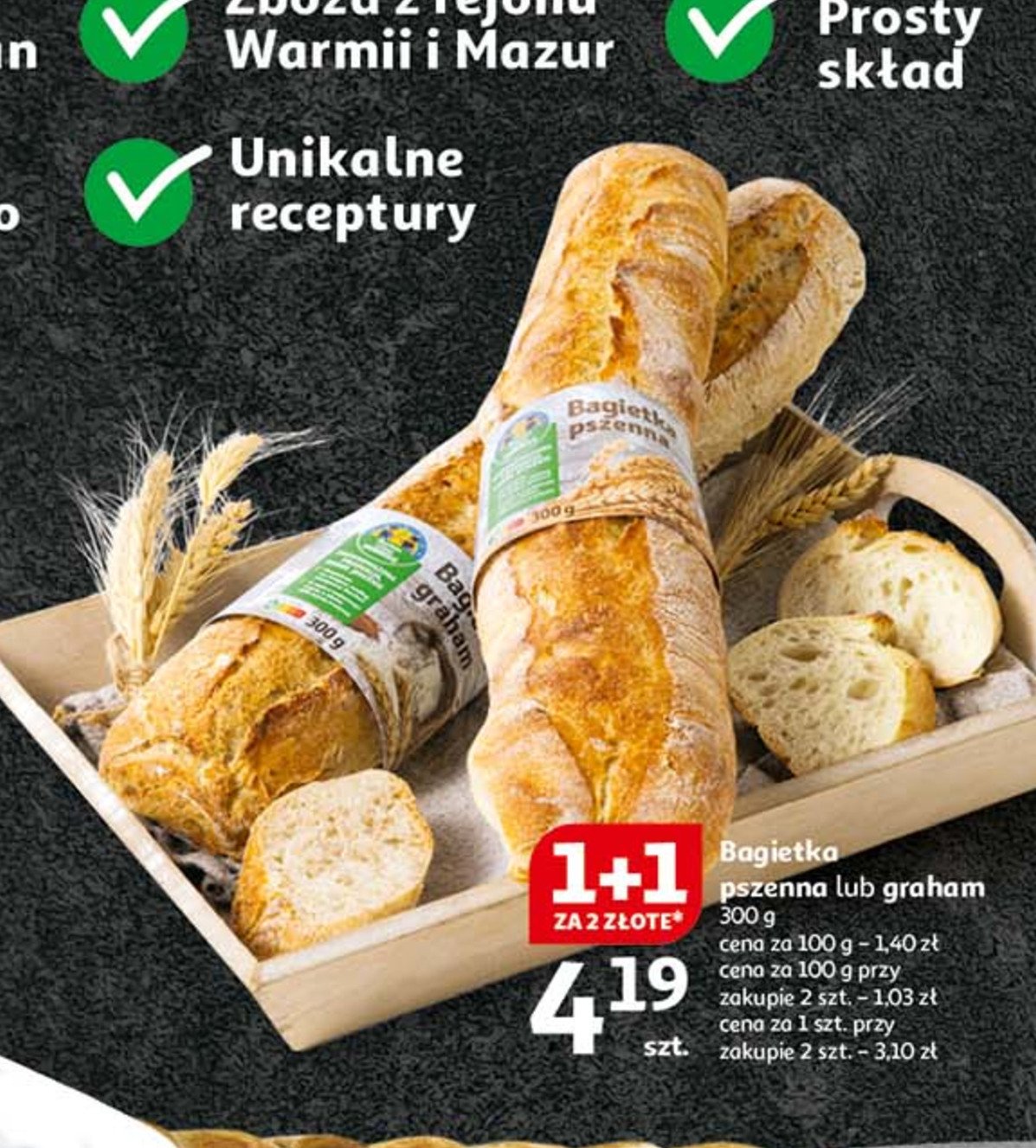 Bagietka pszenna Auchan pewni dobrego promocja w Auchan