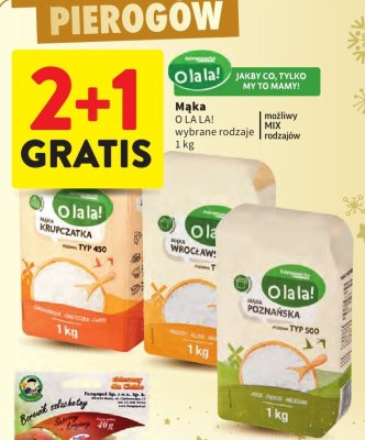 Mąka O LA LA wybrane rodzaje promocja w Intermarche