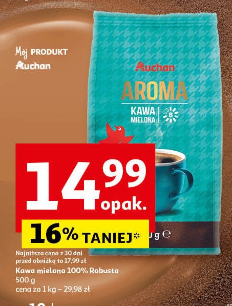 Kawa aroma Auchan różnorodne (logo czerwone) promocja