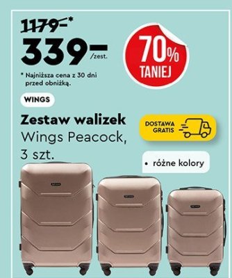 Zestaw walizek Peacock promocja w Biedronka