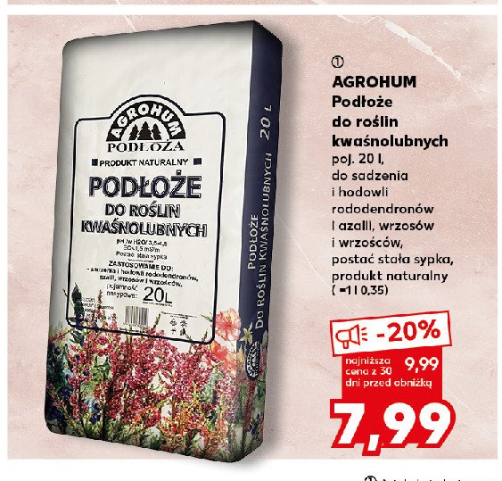 Podłoże do roślin kwaśnolubnych Agrohum promocja w Kaufland