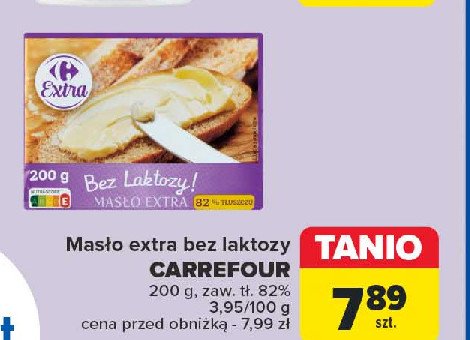 Masło bez laktozy Carrefour extra promocja w Carrefour