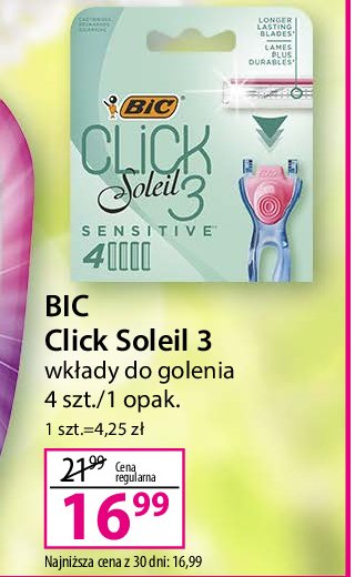 Wkłady do maszynki Bic soleil click 3 sensitive promocja
