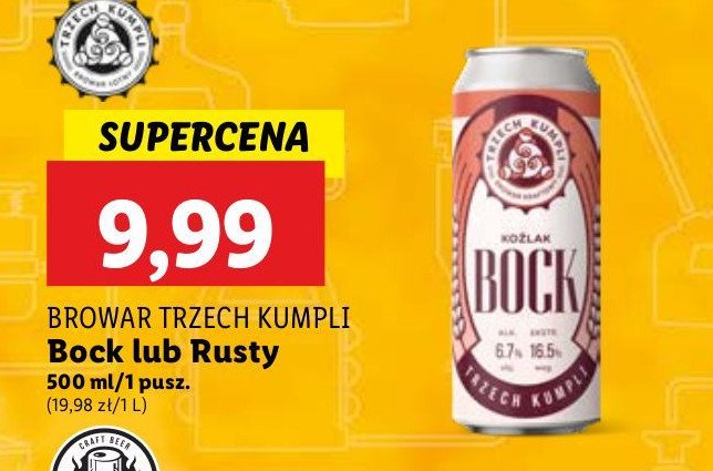 Piwo koźlak bock TRZECH KUMPLI promocja