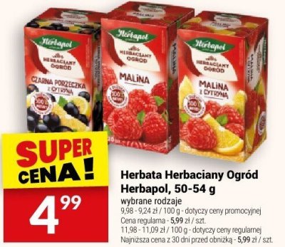 Herbata Herbaciany Ogród Herbasol, 50-58 g promocja w Twój Market
