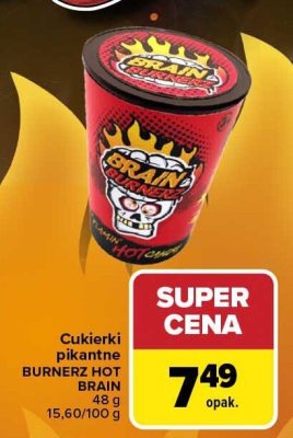 Cukierki pikantne BURNERZ HOT BRAIN promocja w Carrefour Market