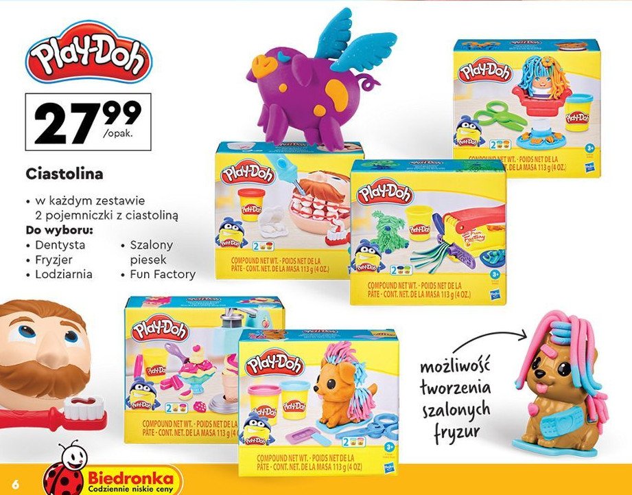 Ciastolina psi fryzjer Play-doh promocja