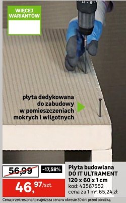 Płyta budowlana 90 LD ULTRAMENT 120 x 60 x 1 cm promocja w Leroy Merlin
