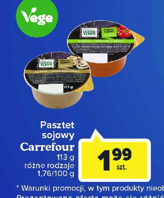 Pasztet sojowy z pieczarkami Carrefour veggie promocje