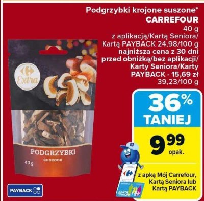 Podgrzybki krojone suszone  promocja w Carrefour Market