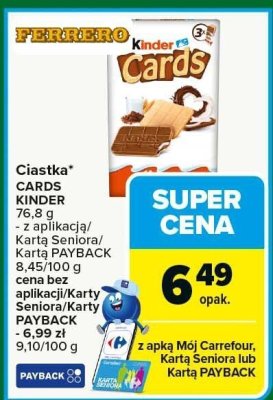 Ciastka CARDS KINDER promocja w Carrefour Market