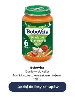 Danie w słoiczku - pomidorowa z kurczakiem i ryżem promocja w Auchan