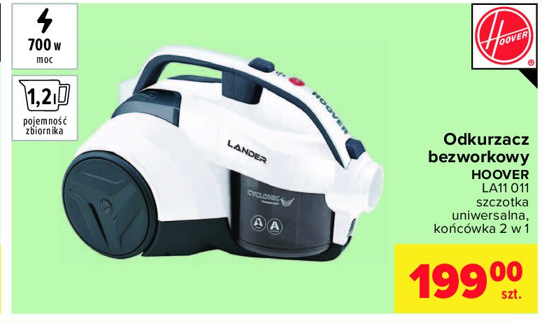 Odkurzacz la11011 bezworkowy Hoover promocja