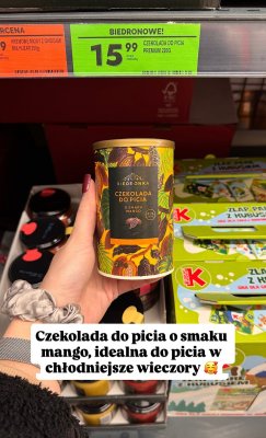 Czekolada do picia o smaku mango Premium Biedronka promocja w Biedronka