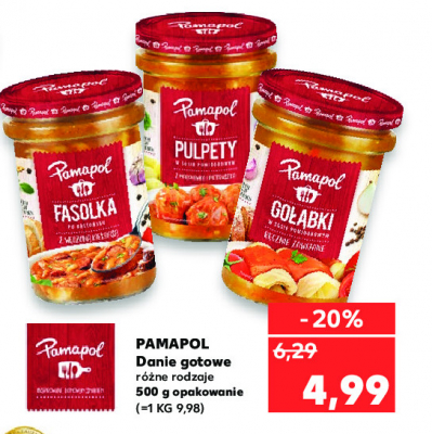 Go艂膮bki w sosie pomidorowym r臋cznie zawijane Pamapol promocja
