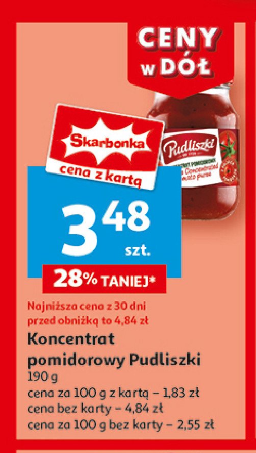 Koncentrat pomidorowy 30 % Pudliszki promocja w Auchan