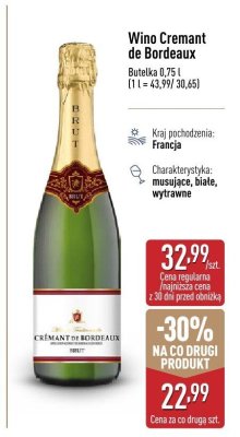 Wino Cremant de Bordeaux promocja w Aldi