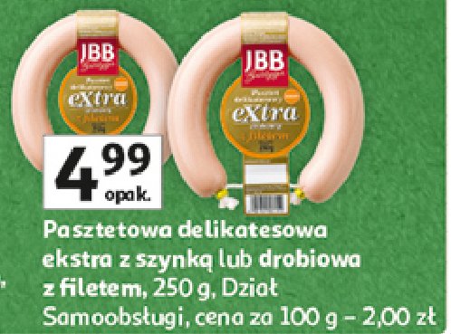 Pasztetowa extra z szynki Jbb bałdyga promocja w Auchan