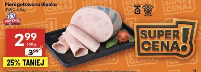 Pierś gotowana Bianka Indykpol promocja w Delikatesy Centrum