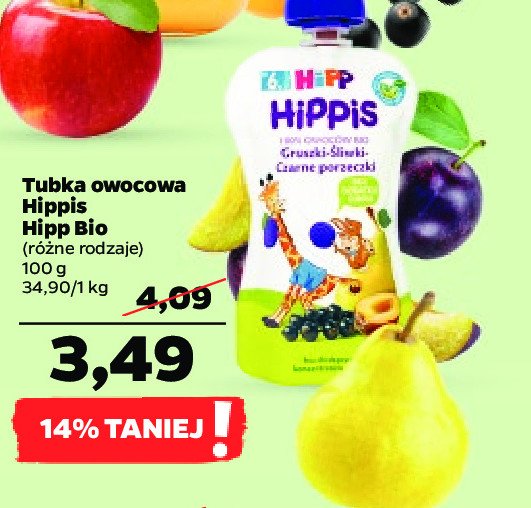 Mus owocowy gruszki-śliwki-czarne porzeczki Hipp hippis promocje