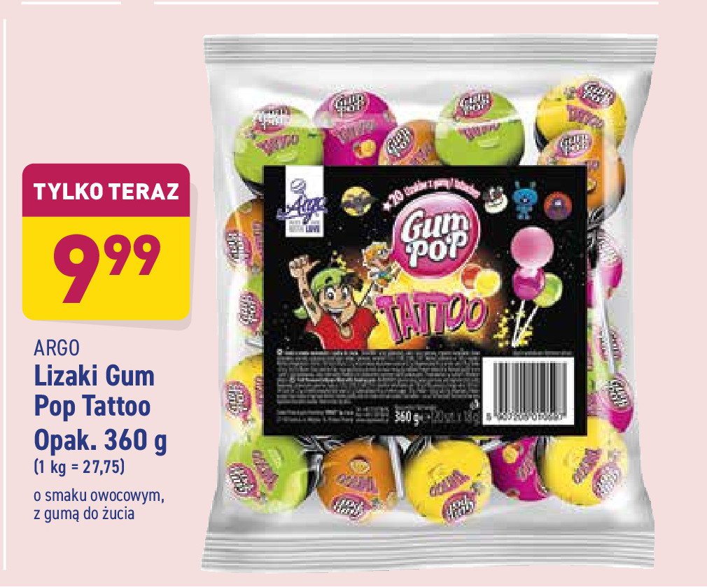 Lizaki gum pop tattoo Argo promocja