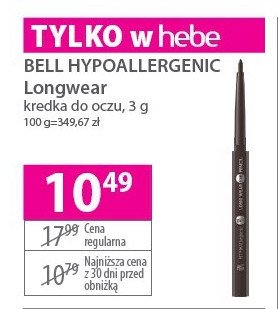 Kredka do oczu 02 brown Bell hypoallergenic long wear eye pencil promocja